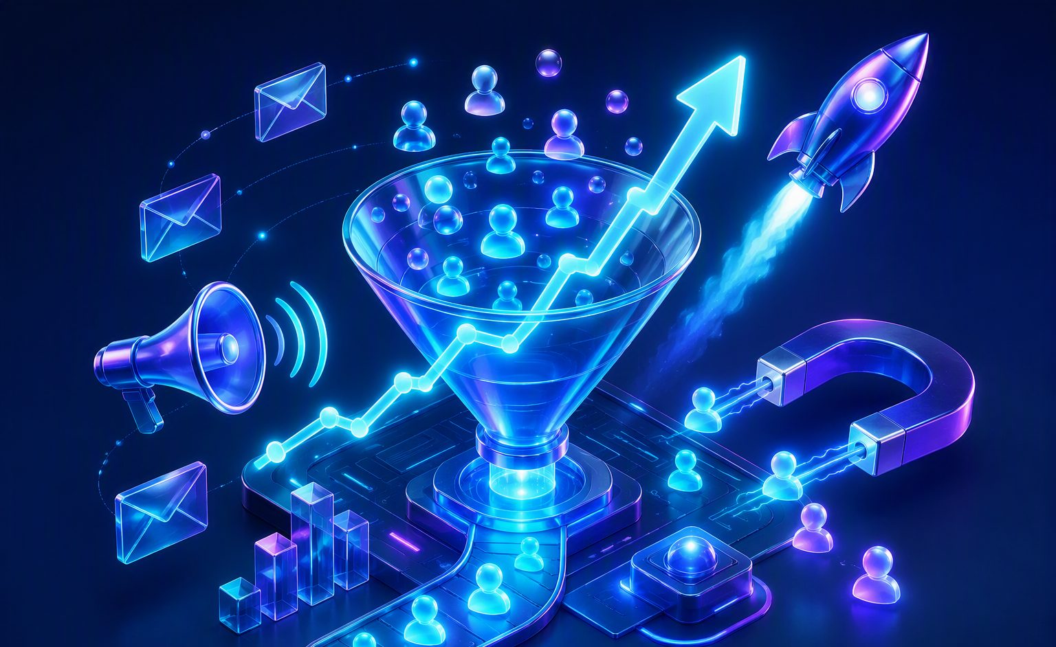 AICN Growth AI营销增长系统概念图